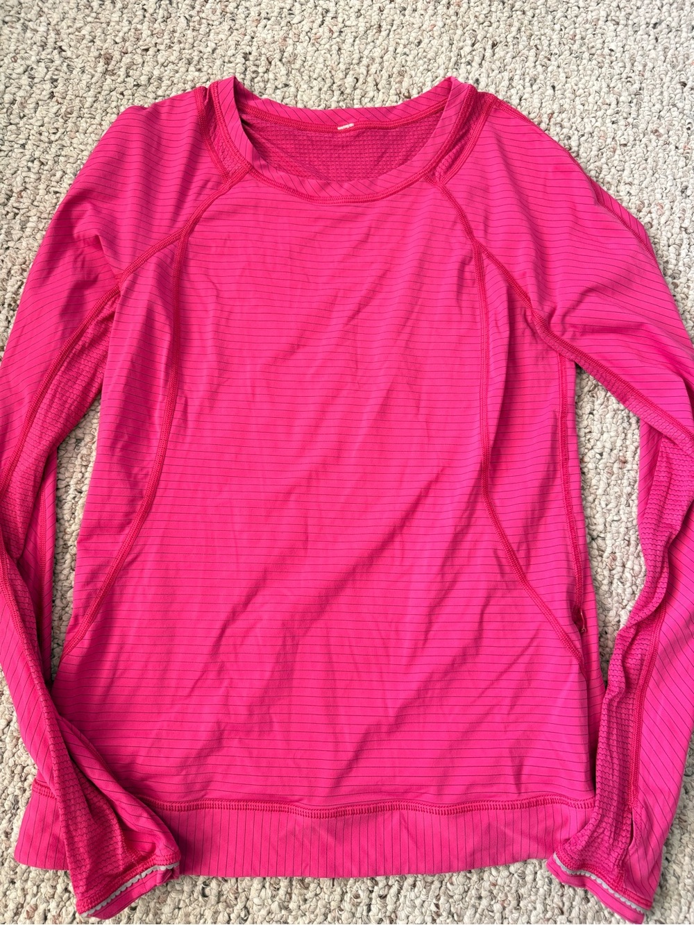 Lululemon Long Sleeve Running Top Hot Pink Size 4 Reflective